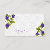 Lila der hübschen Rose Blume Platzkarten (Rückseite)