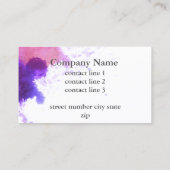 lila Design der Aquarellbilder Visitenkarte (Rückseite)