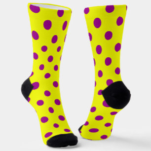 Lila Design der gelben Polka-Punkte Socken