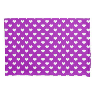 Lila Design der weißen Liebe Herzmuster Kissenbezug