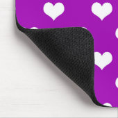 Lila Design der weißen Liebe Herzmuster Mousepad (Ecke)