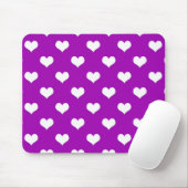 Lila Design der weißen Liebe Herzmuster Mousepad (Mit Mouse)
