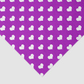 Lila Design der weißen Liebe Herzmuster Seidenpapier (Ausschnitt)