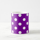Lila Design der weißen Polka-Dots Kaffeetasse (Mittel)