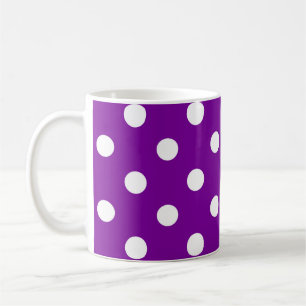 Lila Design der weißen Polka-Dots Kaffeetasse