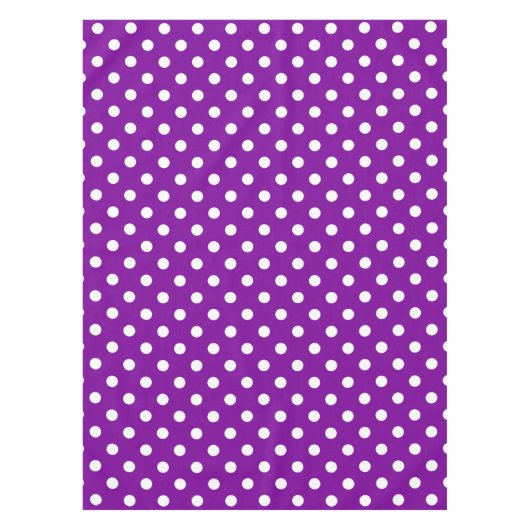 Lila Design der weißen Polka-Dots Tischdecke (Vorderseite)