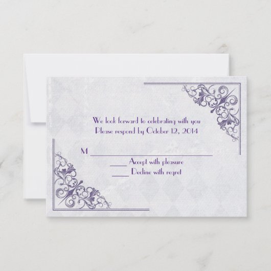 lila Design für eine Ecke Einladung (Vorderseite)