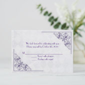 lila Design für eine Ecke Einladung (Stehend Vorderseite)