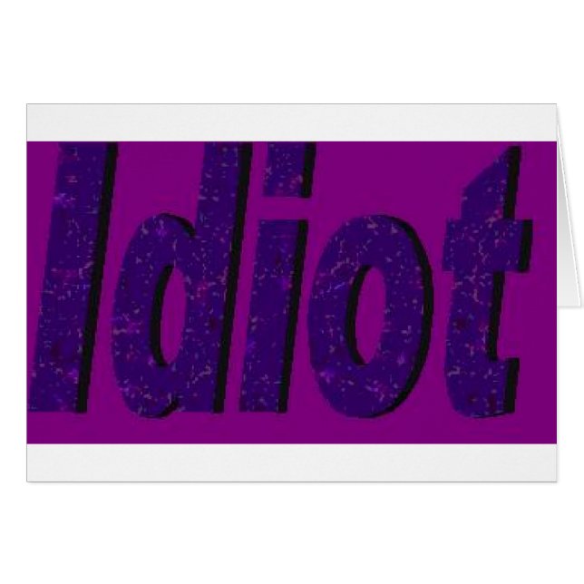 lila Design "Idiot" (Vorderseite (Horizontal))