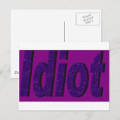 lila Design "Idiot" Postkarte (Vorne/Hinten)