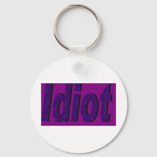 lila Design "Idiot" Schlüsselanhänger (Vorderseite)