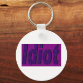 lila Design "Idiot" Schlüsselanhänger (Vorderseite)
