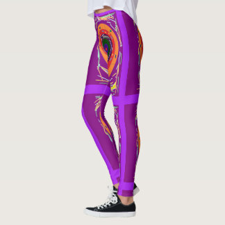 Lila Design künstlerischer Typ lila blau orange Leggings
