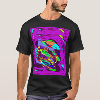 Lila Design mit schwarzen Kreise und gemischten Fa T-Shirt
