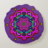 Lila Design Rundes Kissen (Rückseite)