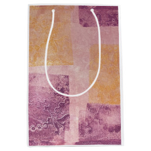 Lila Design und Gold Square Mittlere Geschenktüte