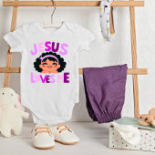 Lila Design von "Jesus Liebe Me" Baby Strampler