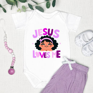 Lila Design von "Jesus Liebe Me" Baby Strampler