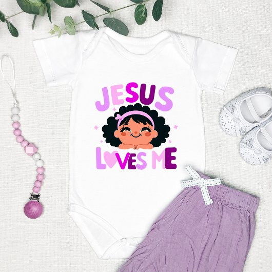 Lila Design von "Jesus Liebe Me" Baby Strampler