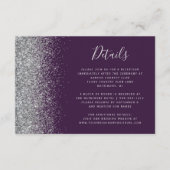 Lila Details zum Hochzeitsgrad des Glitzer Begleitkarte (Vorderseite)