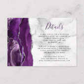 Lila Details zum Hochzeitsgrad von Silver Agate Begleitkarte (Vorderseite)