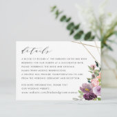 Lila Details zur Blütengeometrie Einladung (Stehend Vorderseite)