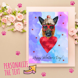 Lila Deutscher Schäferhund Valentinstag Geschenk H Feiertagspostkarte