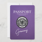 Lila Deutschland-Pass Save the Date (Vorderseite)