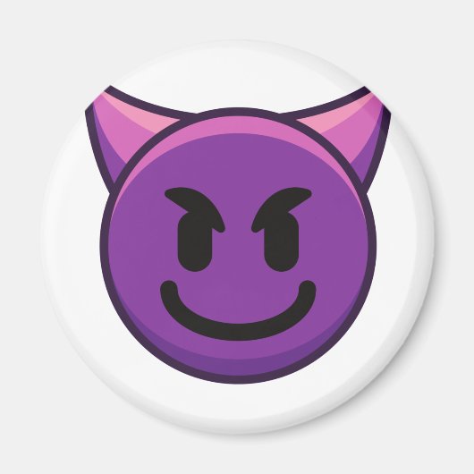 Lila Devil Emoji Magnet (Vorne)