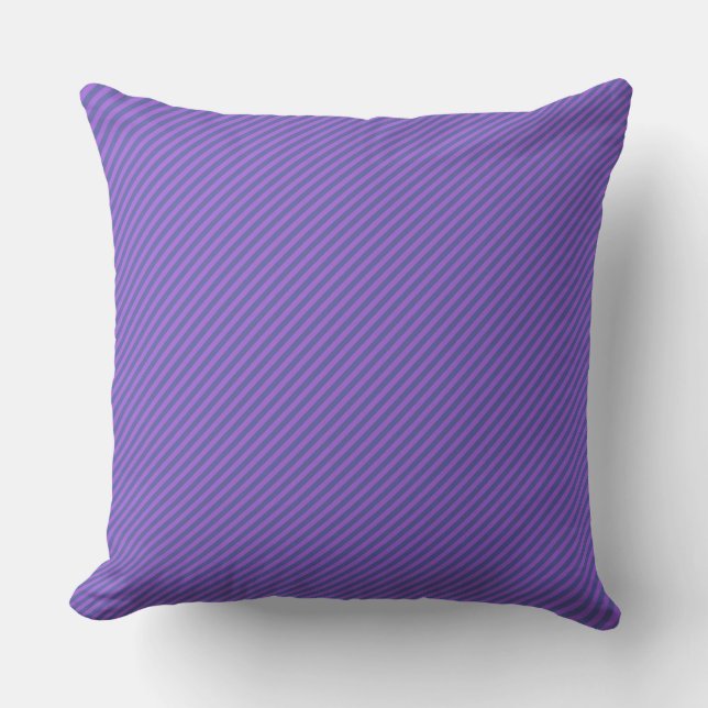Lila Diagonal Pinstripe Kissen (Vorderseite)