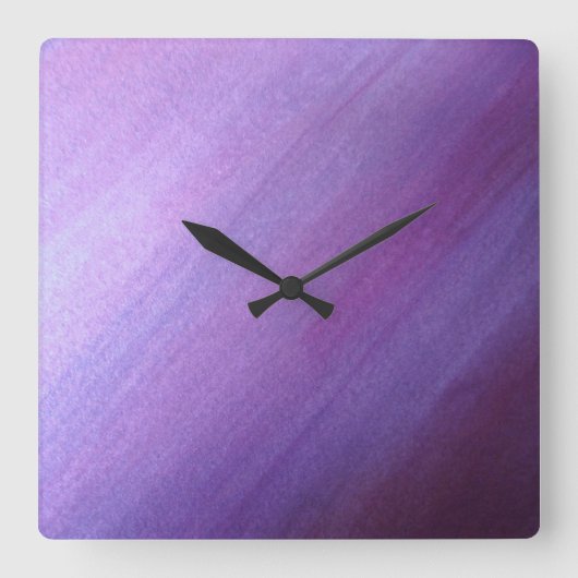 Lila Diagonaldesign Quadratische Wanduhr (Vorderseite)