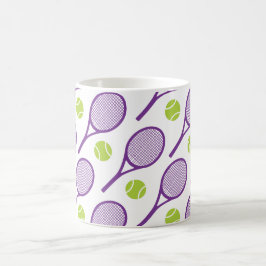 Lila diagonale Tennisschläger Kaffeetasse