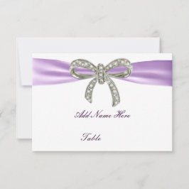 Lila Diamant Bow Hochzeitstisch-Platzkarte Einladung