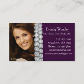 Lila Diamant-Festzug-Geschäfts-Karte Visitenkarte (Rückseite)