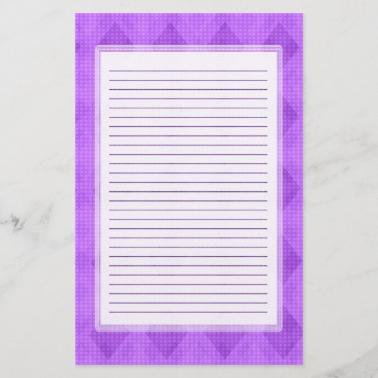 Lila Diamant gezeichnetes Briefpapier (Vorderseite)