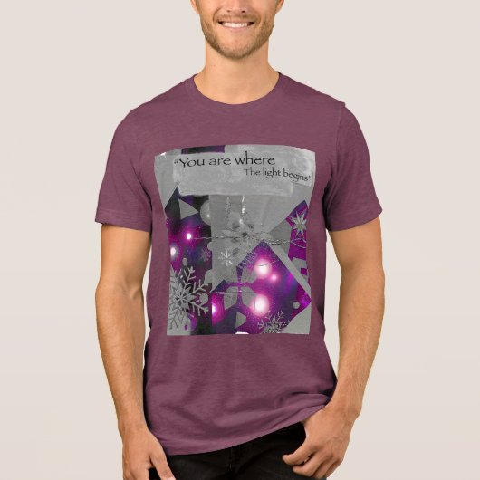 Lila Diamant-Glow-Tee Tri-Blend Shirt (Vorderseite)