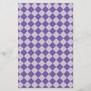 Lila Diamant Harlekin Schachbrettmuster Briefpapier