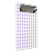 Lila Diamant Karomuster Mini Klemmbrett (Schrägansicht)