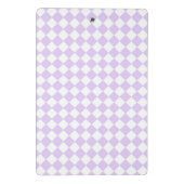 Lila Diamant Karomuster Mini Klemmbrett (Rückseite)