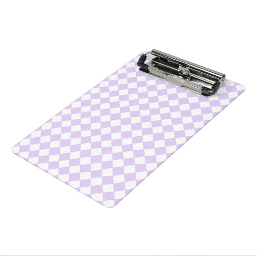 Lila Diamant Karomuster Mini Klemmbrett (Gewinkelt3)
