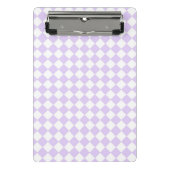 Lila Diamant Karomuster Mini Klemmbrett (Vorderseite)