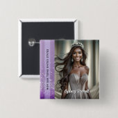 Lila Diamant-Seitensash-Foto-Button Button (Vorne & Hinten)