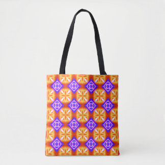 Lila Diamant und Orangenkreuz Tasche