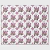 Lila Diamantdruck mit Lilac-Blume zum Geburtstag Geschenkpapier (Flach)