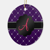 Lila Diamanten des Monogramms Keramikornament (Links)