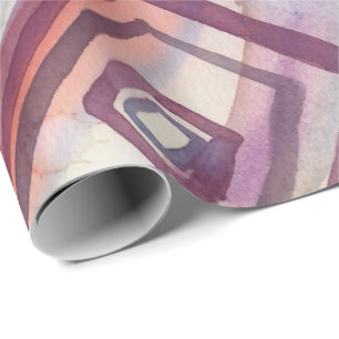 Lila Diamanten geometrische Aquarellhülle Geschenkpapier