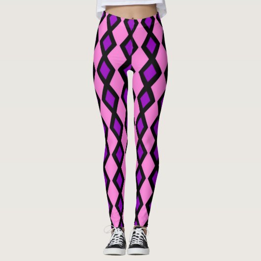 lila Diamanten Leggings (Vorderseite)