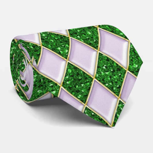 Lila Diamantengrüne Krawatte (Gerollt)