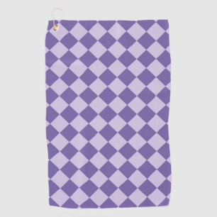 Lila Diamantmuster mit Schachbrett Golfhandtuch