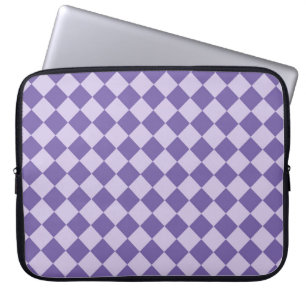 Lila Diamantmuster mit Schachbrett Laptopschutzhülle